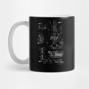 Electric Guitar Vintage Patent Drawing Mug